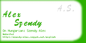 alex szendy business card